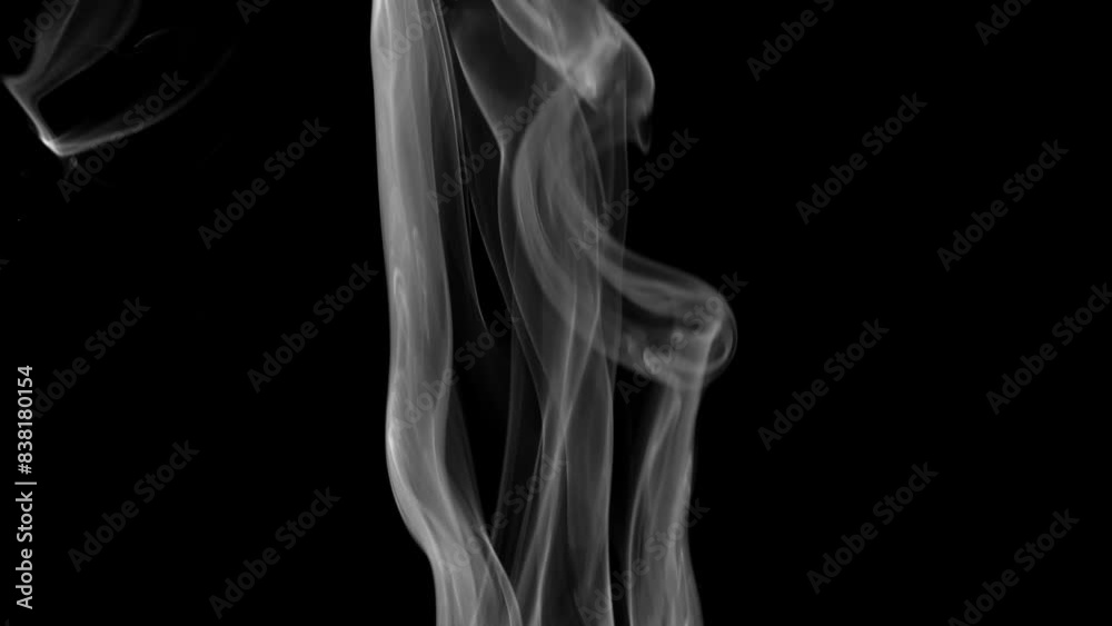 Smoke Moving on Black Background. Black White Smoke Moving on Black Background. Black White