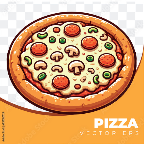 Pizza EPS Vector (made by AI and vectorized in Illustrator)