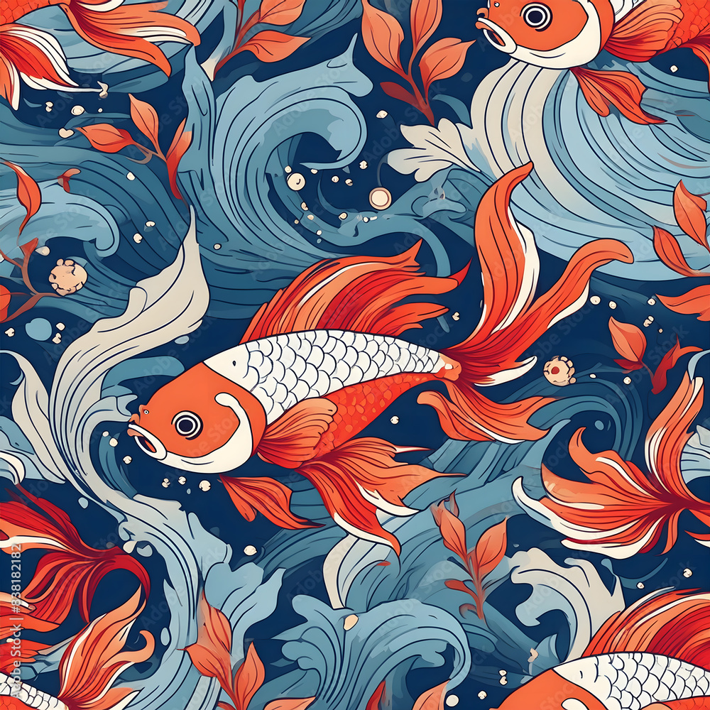 seamless pattern with fishs seamless pattern with fishs