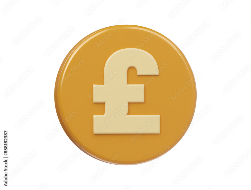 Obraz premium Pound icon 3d render illustration
