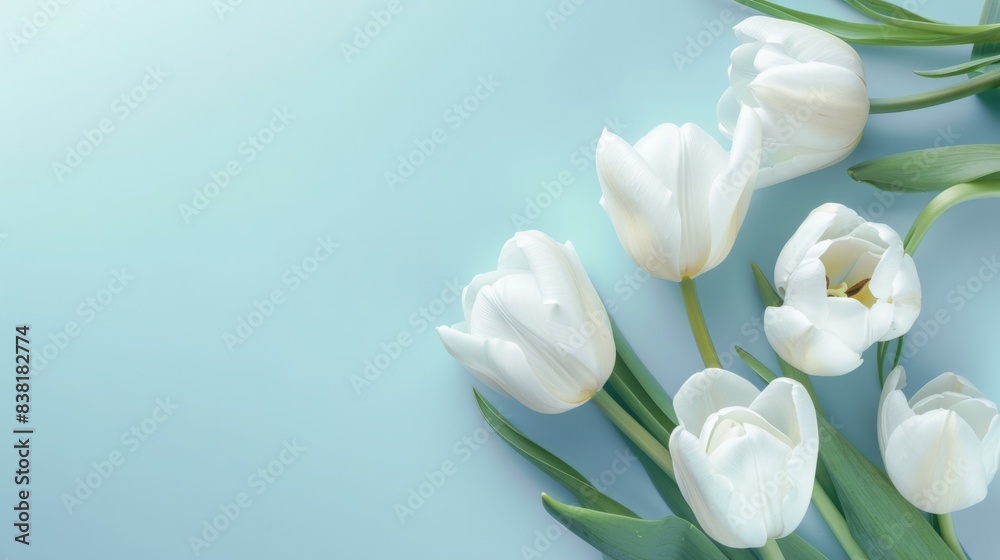 Obraz premium white tulip flowers generative ai