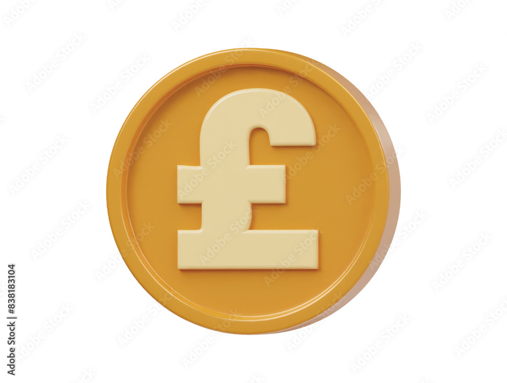 Obraz premium Pound icon 3d render illustration