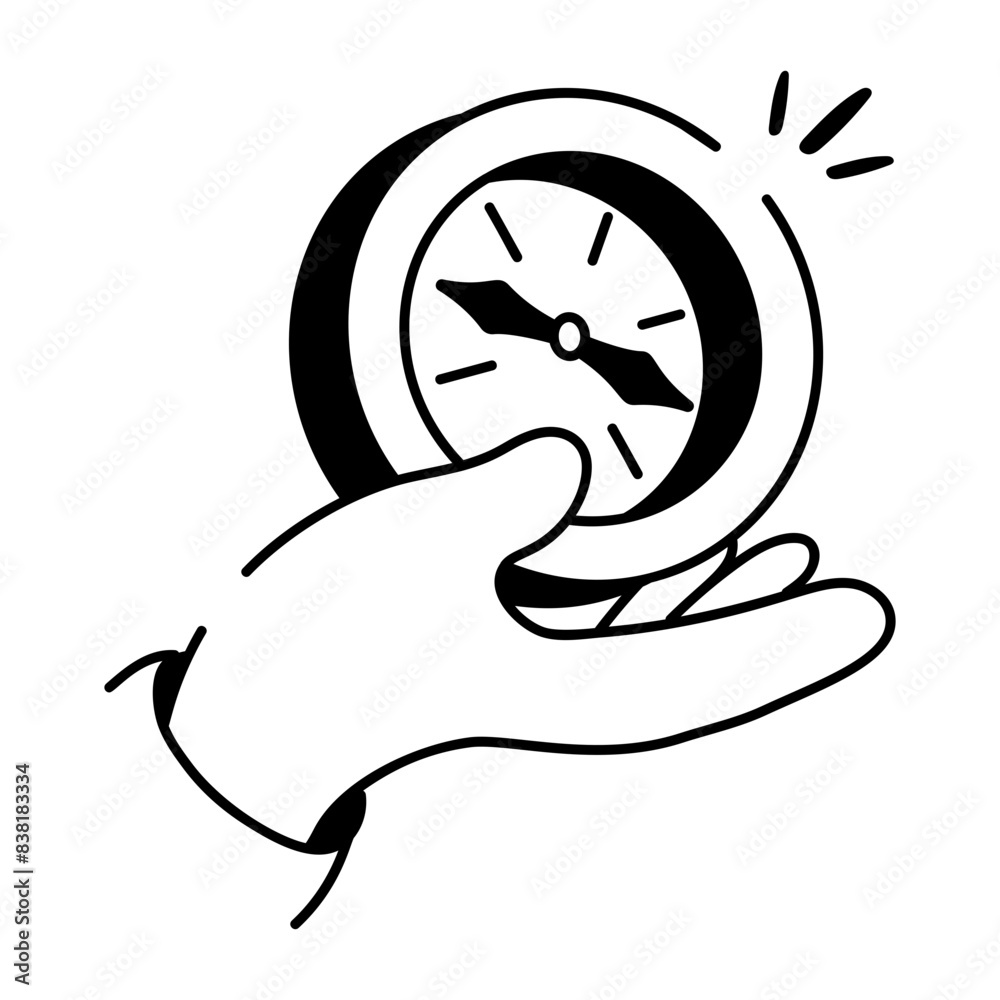 Check out doodle icon of travel compass Check out doodle icon of travel compass