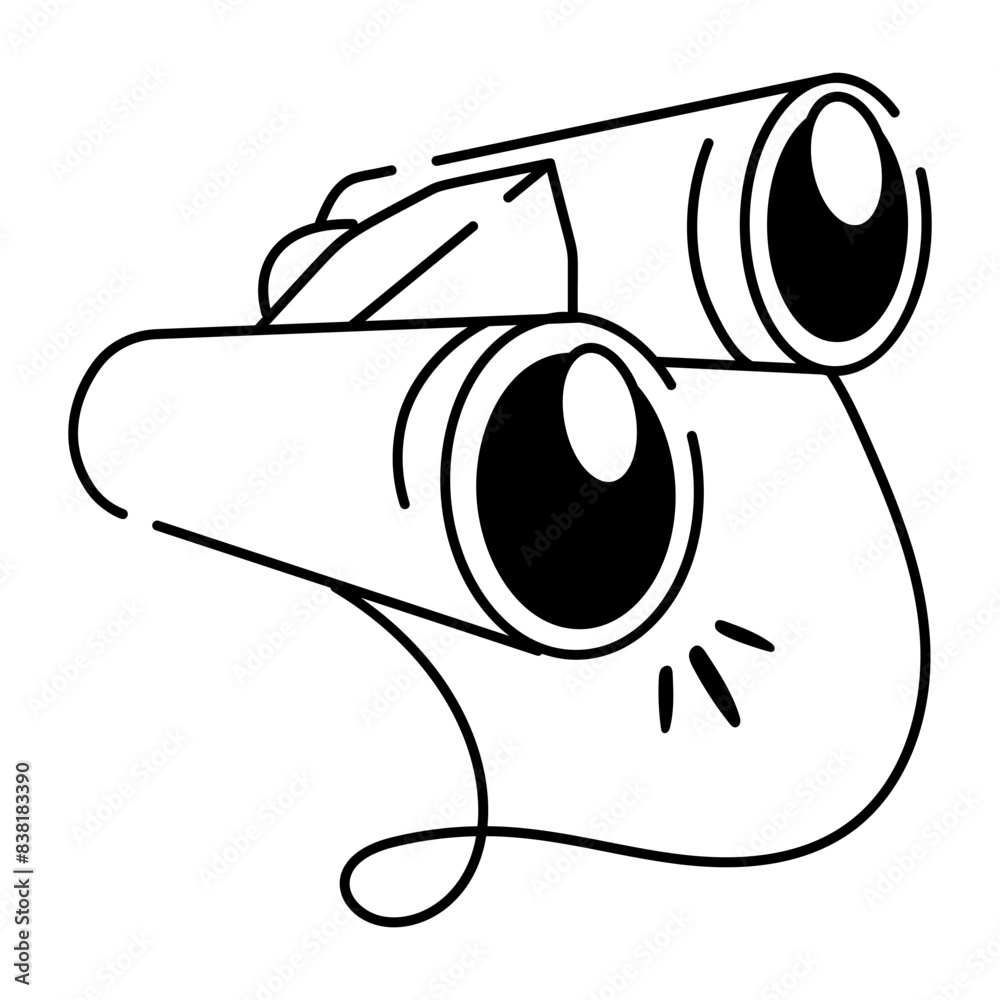 Get this hand drawn icon of binoculars Get this hand drawn icon of binoculars