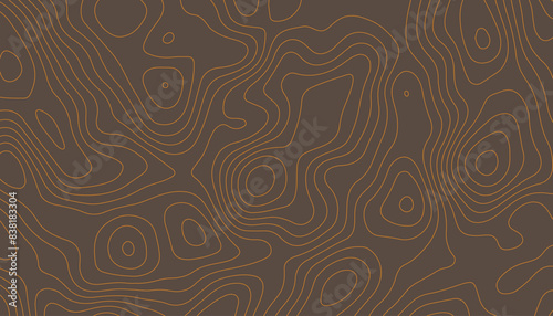 Topographic pattern texture on paper. Old topographic Map. Geographic topography vector illustration.