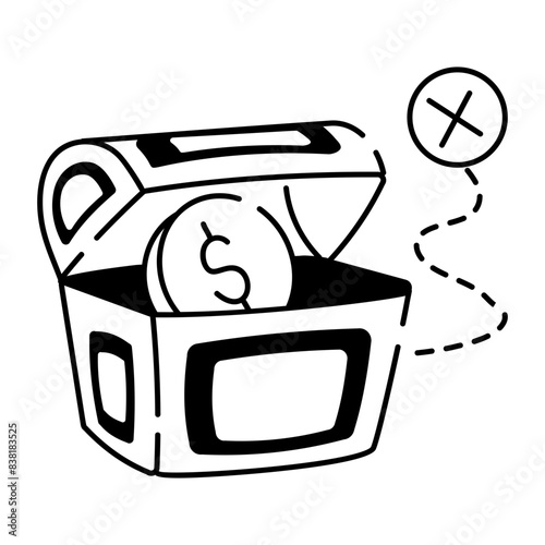 Get this doodle icon of treasure hunt 