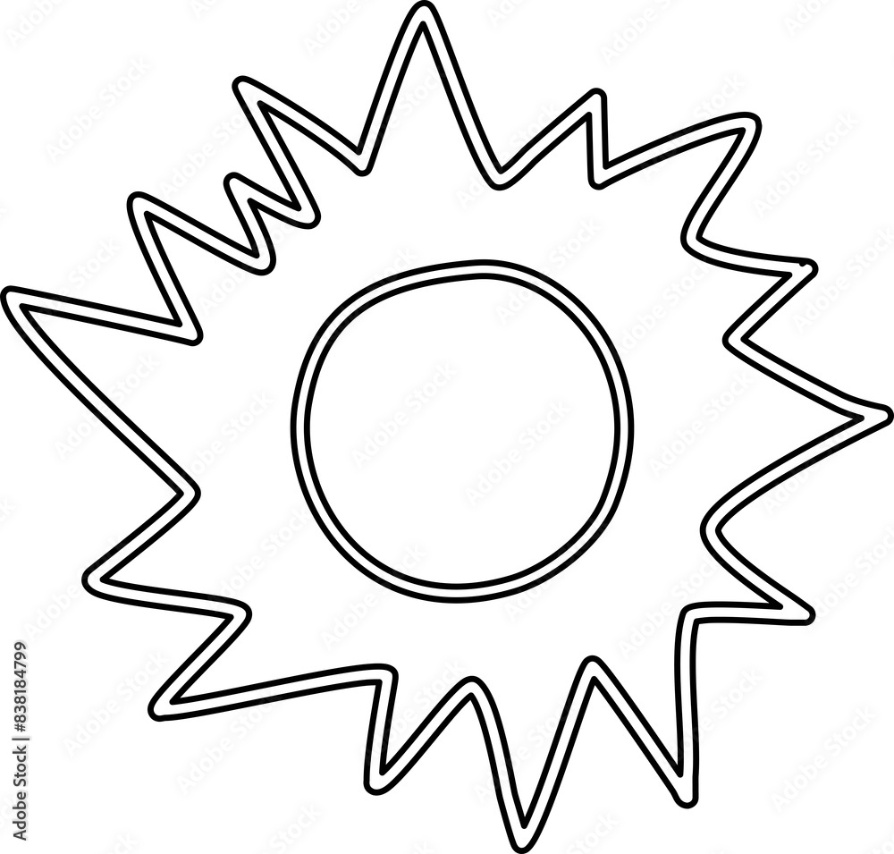 Drawing of sun. Design element Drawing of sun. Design element