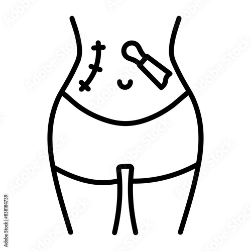 Get this linear icon of stomach scars 