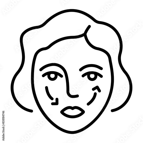 Trendy linear icon depicting skin regeneration 