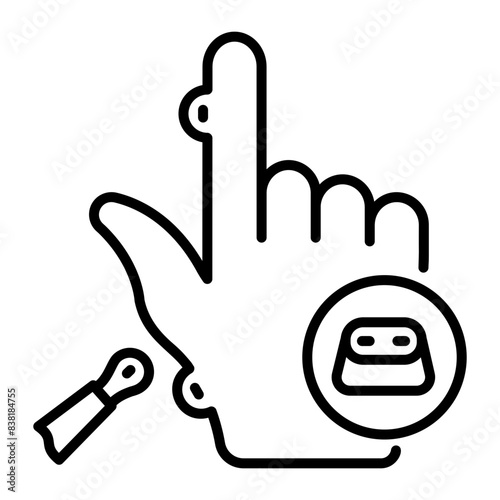Editable line style icon depicting wart removal 