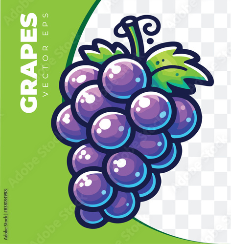 Grapes EPS Vector (made by AI and vectorized in Illustrator)