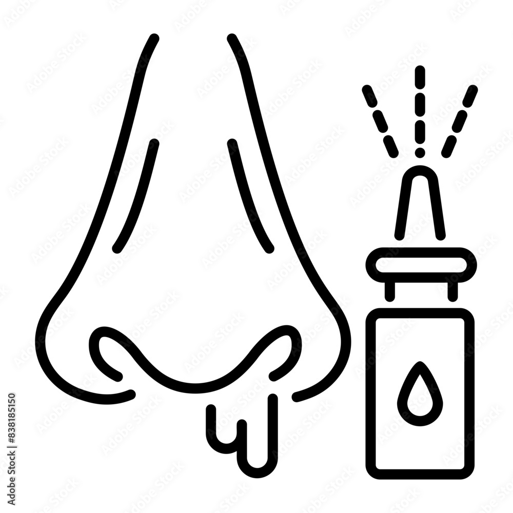 Obraz premium A handy line icon of nasal spray 