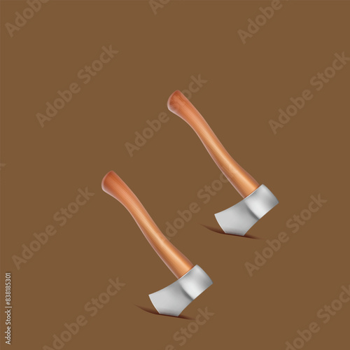 axe illustration in the stump