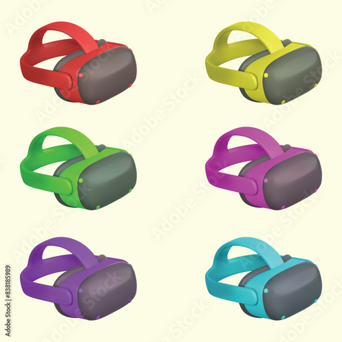 set of colorful mouse icon