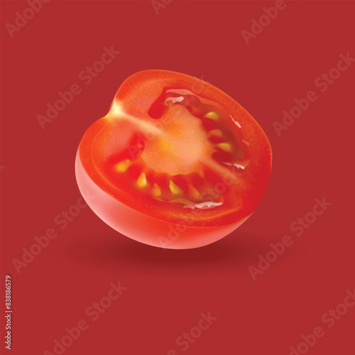 tomato slice isolated on white