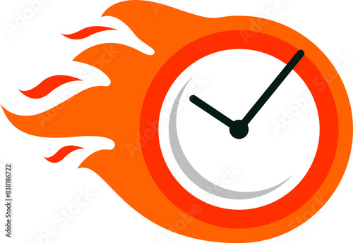 Burning clock icon Symbolic project deadline