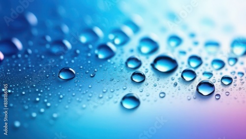 Wallpaper Mural macro shot of water droplets on a smooth, gradient background transitioning from blue to purple. The droplets are evenly spaced, creating a calm and serene visual effect Torontodigital.ca