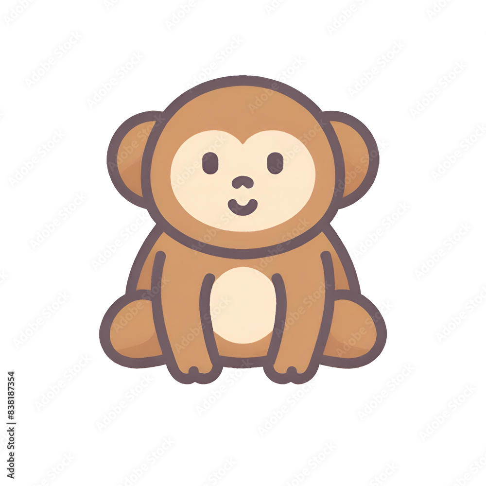 Fototapeta premium monkey transparent, simple icon, PNG, can be used easily and conveniently.