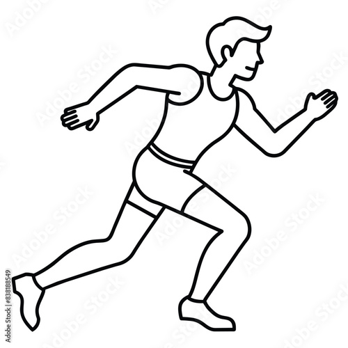 Olympic running man vector silhouette