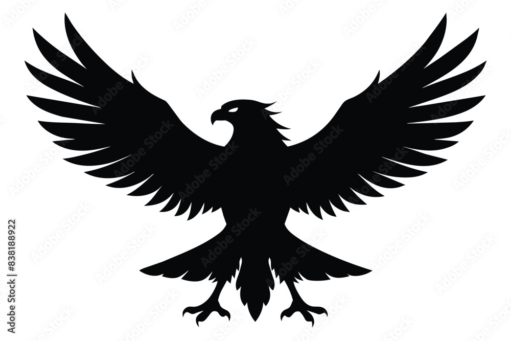 Naklejka premium Beautiful bird Eagle ,will be different angle and style vector silhouette