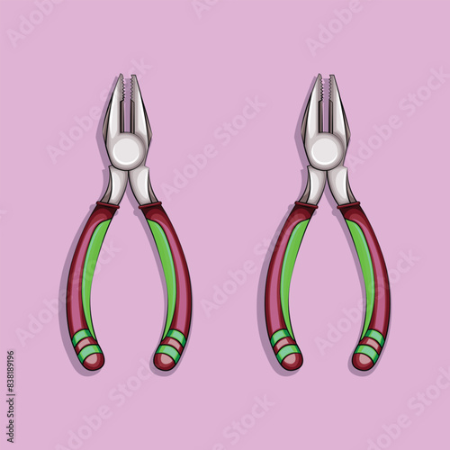 illustration of a pair of pink plier