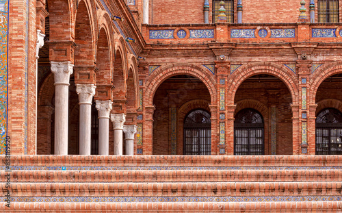 Obraz na płótnie Architektur am Plaza de Espana in Sevilla, Andalusien, Spanien w salonie