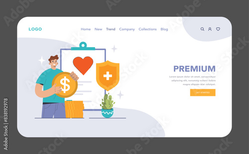 Premium healthcare concept. Flat vector illustration photo