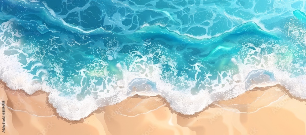 Cartoon water texture on transparent background with white foam splash. Blue ocean nautical frame for tropical or travel themed flyers. Cartoon water texture on transparent background with white foam splash. Blue ocean nautical frame for tropical or travel themed flyers.