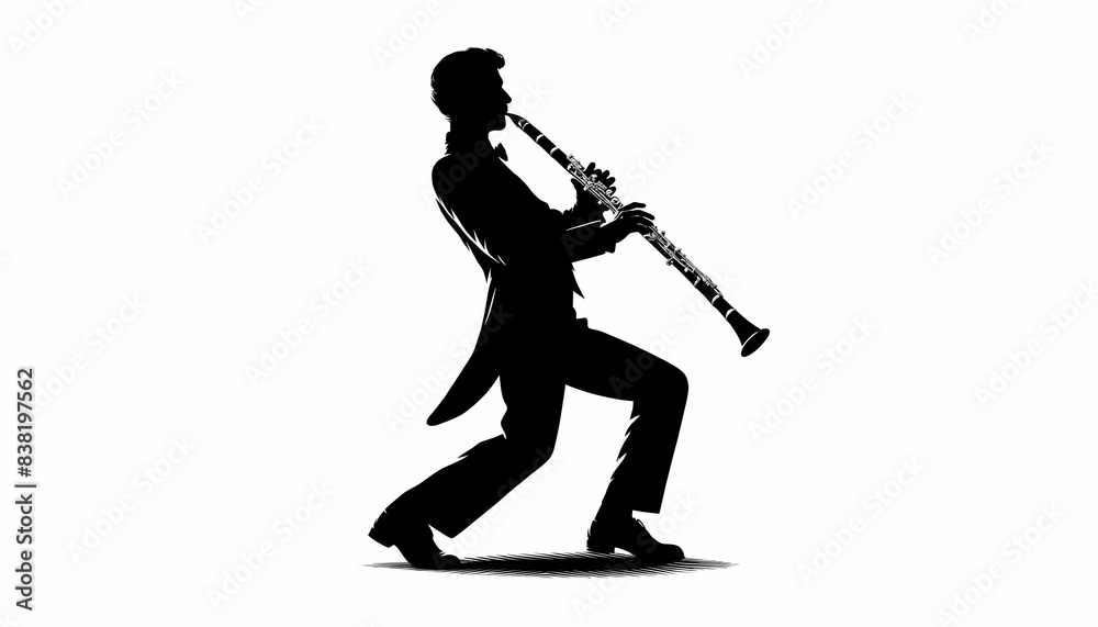Naklejka premium Shadow of the flutist