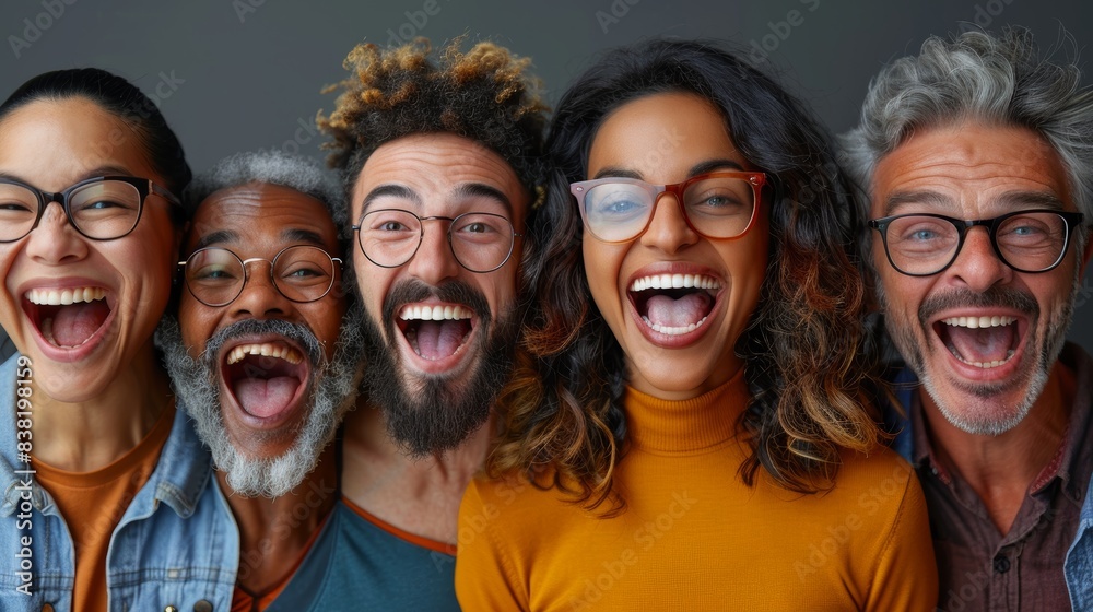 Diverse Group of People Expressing Joy and Happiness in a Colorful Collage Diverse Group of People Expressing Joy and Happiness in a Colorful Collage