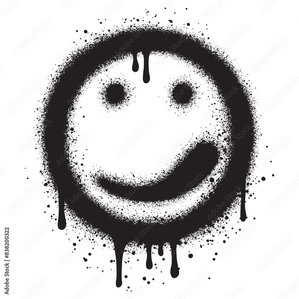 Spray Painted Graffiti smiling face emoticon.
