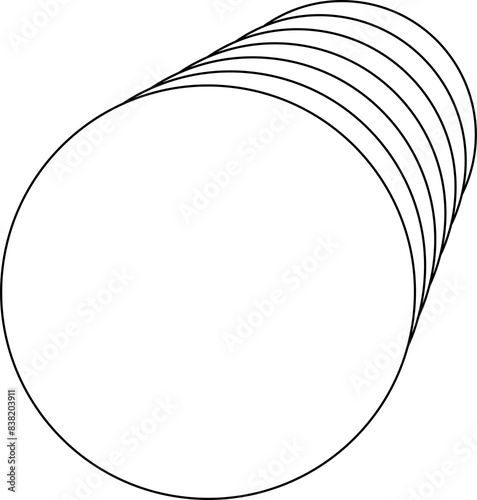 Circle flowing blend out line for badges, tag, label, element, banner