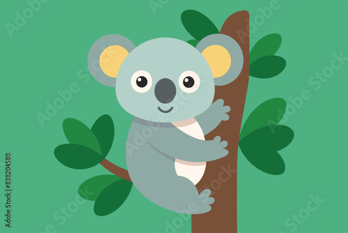 A koala clinging to a tree vector illustration 