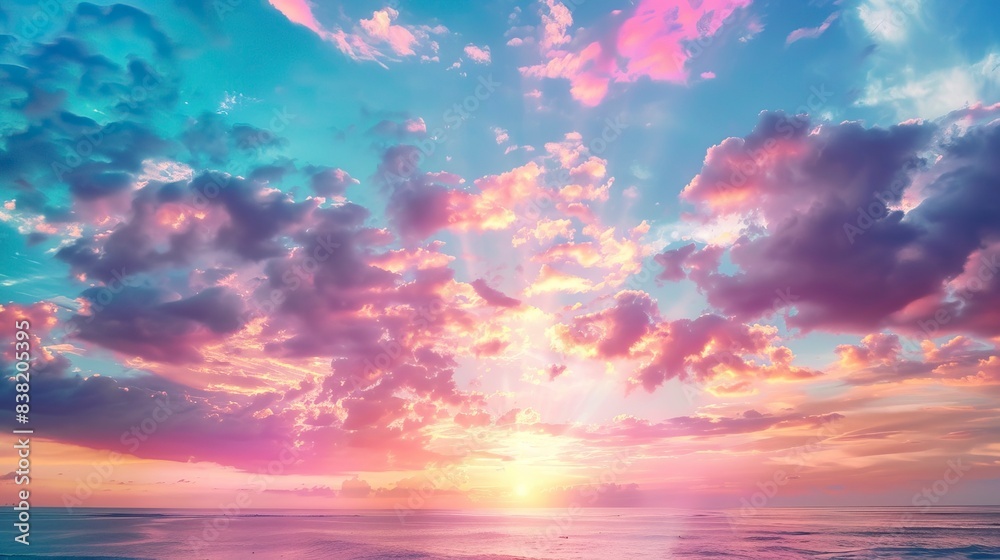 Fototapeta premium Beautiful sunset sky. Nature sky backgrounds