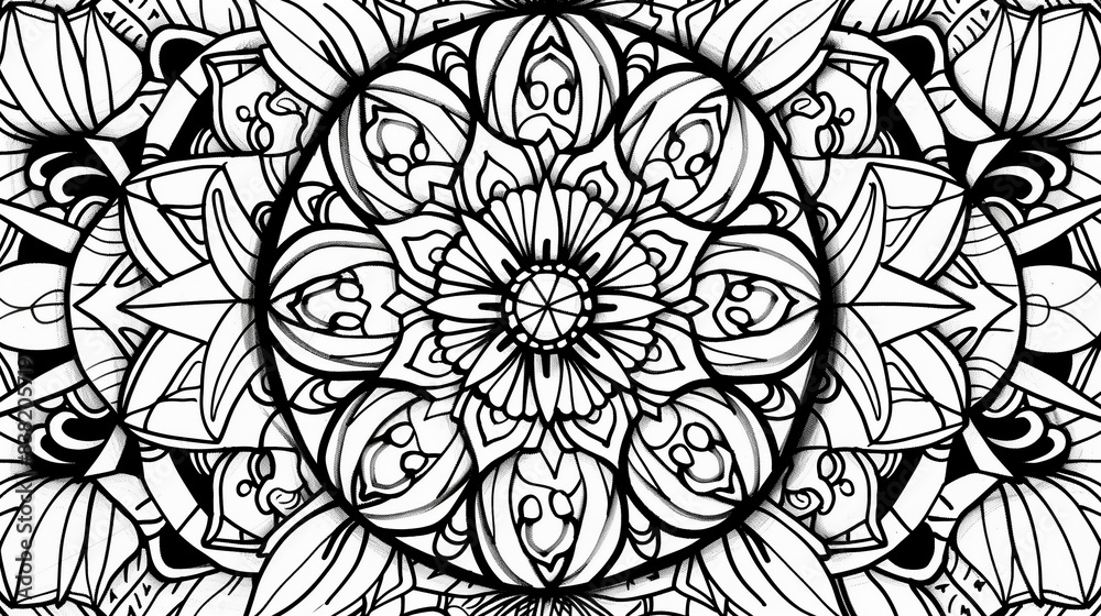Fototapeta premium Adult colouring book page