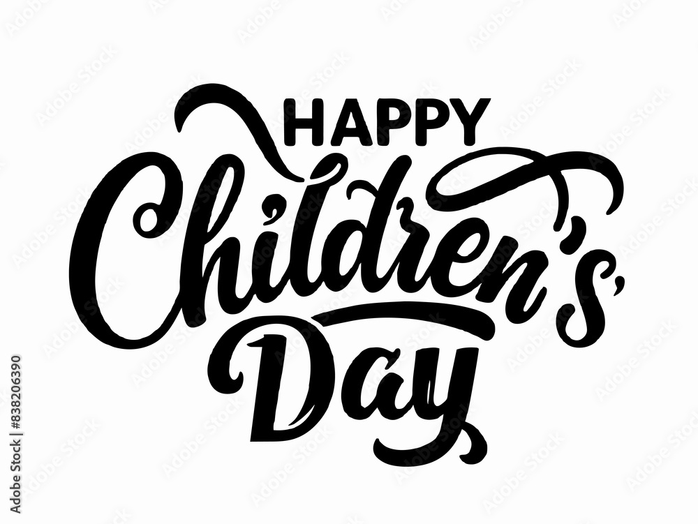 beautiful black inscription happy children's day beautiful black inscription happy children's day