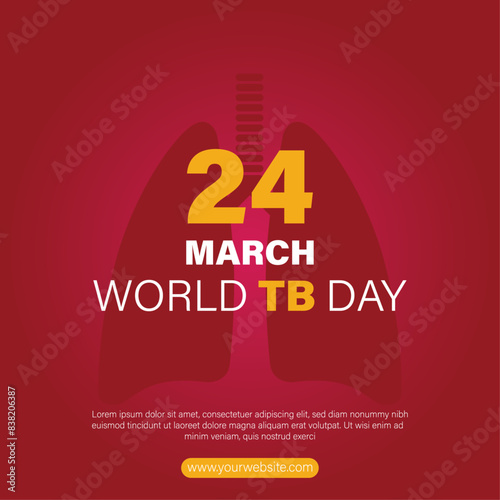Vector design for world tuberculosis day (TB day) in 24 march square poster template design.