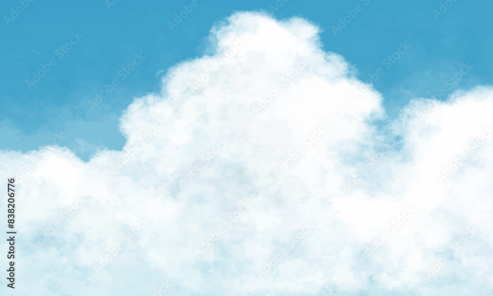 夏空のイラスト（背景・壁紙素材）