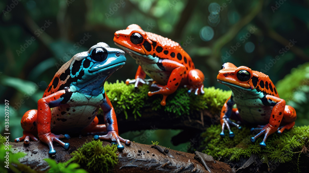 wildlife of frogs perched on rocks and trees in the forest wildlife of frogs perched on rocks and trees in the forest