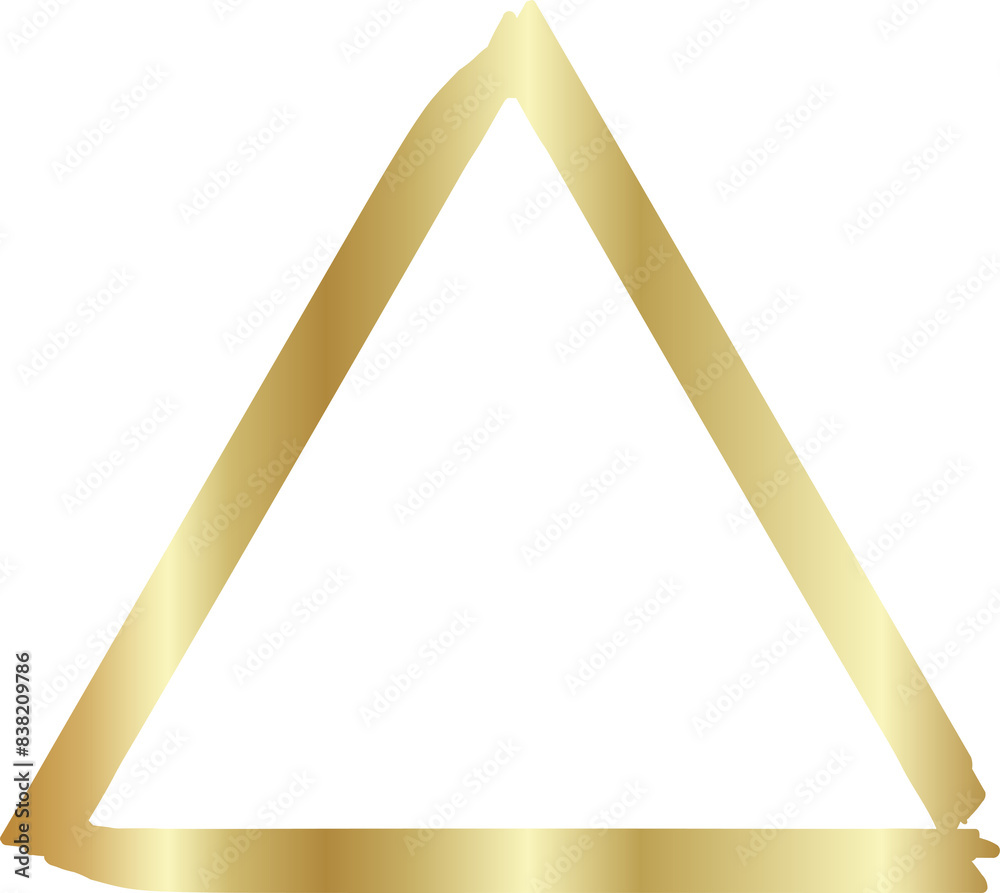 Gold triangle drawn with a brush. Elements for design Gold triangle drawn with a brush. Elements for design