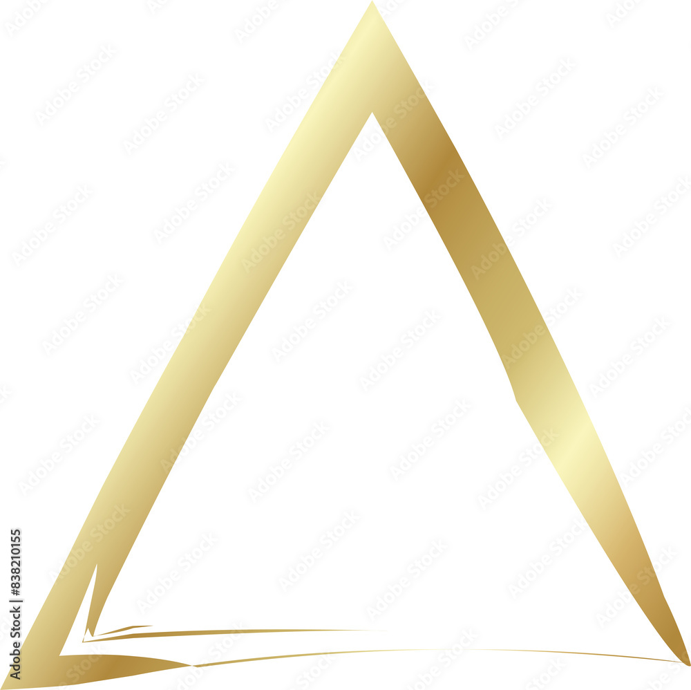 Gold triangle drawn with a brush. Elements for design Gold triangle drawn with a brush. Elements for design