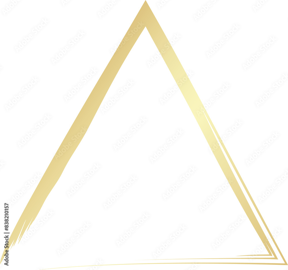Gold triangle drawn with a brush. Elements for design Gold triangle drawn with a brush. Elements for design