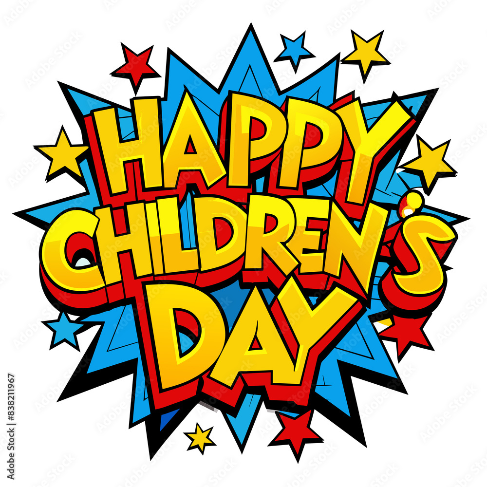 beautiful colorful inscription happy children's day beautiful colorful inscription happy children's day