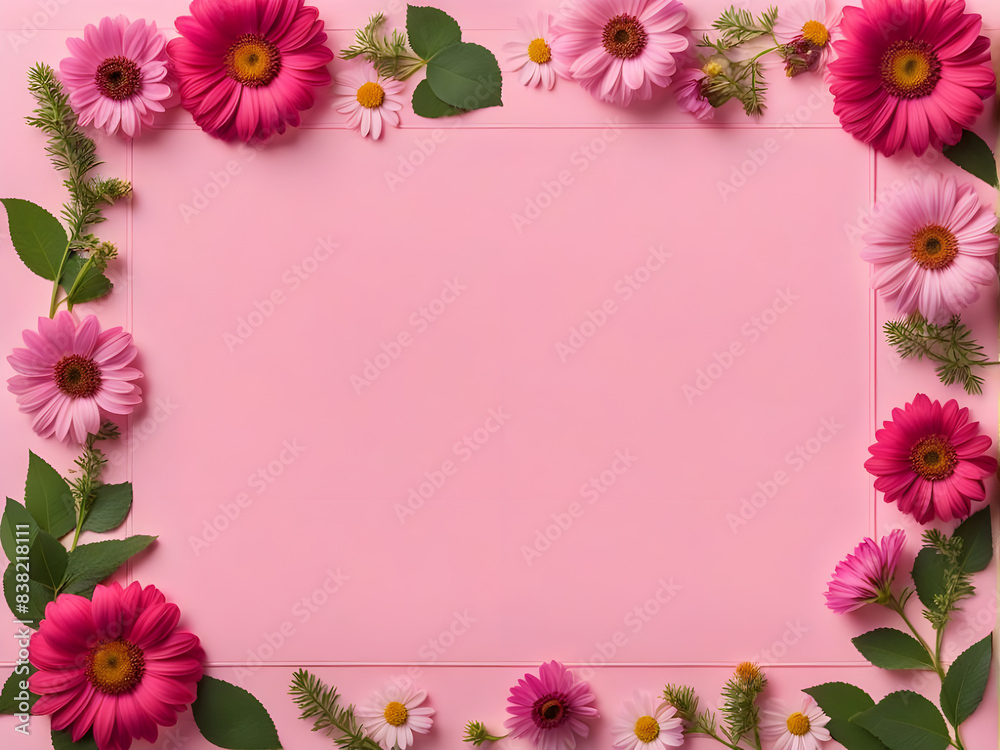 Beautiful garden flowers on pink background, for wedding, birthday card wallpaper decoration and space for write text. Beautiful garden flowers on pink background, for wedding, birthday card wallpaper decoration and space for write text.