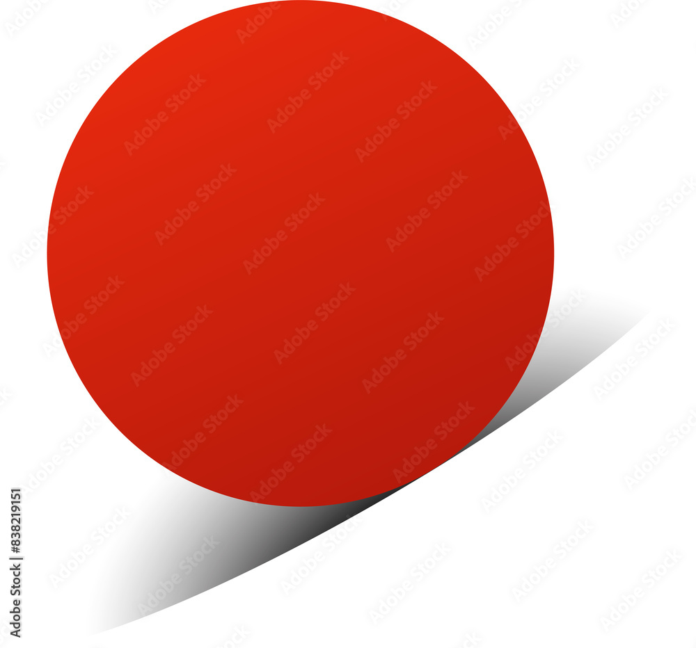 Circle red paper and shadow. Decoration design