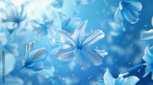 vibrant blue flower background illustration generative ai