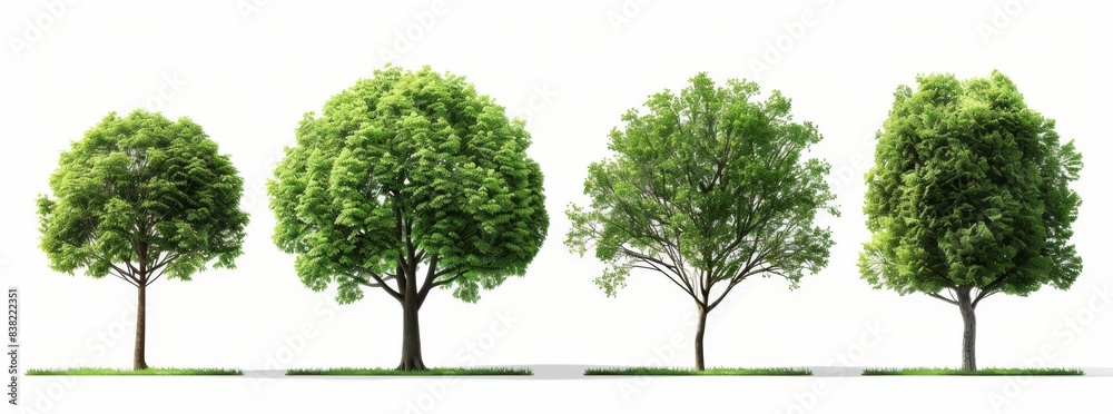 Fototapeta premium Shapes cutout 3d render of jungle rain forest trees