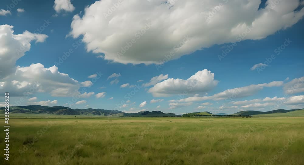 Serene Meadow and Sky: Nature's Tranquil Beauty Serene Meadow and Sky: Nature's Tranquil Beauty