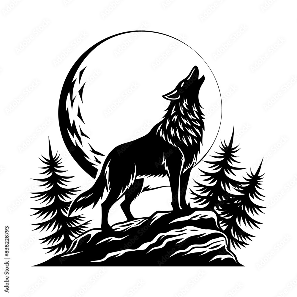 Obraz premium wolf head silhouette