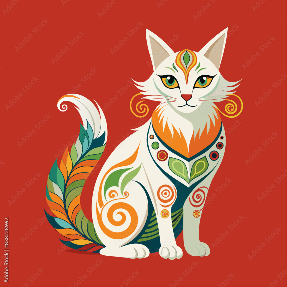 Obraz premium red cat with a heart